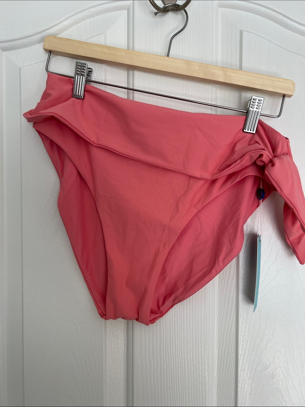 High-Waist Coral Blush Women’s Swim Bottoms